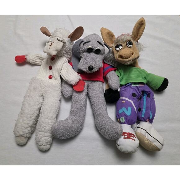 Vintage 1993 Lamb Chop, Charlie Horse & Hush Puppy Plush Puppet Trio Shari Lewis - Picture 1 of 8